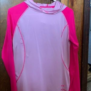 2 tone pink Fila moisture wicking hoodie